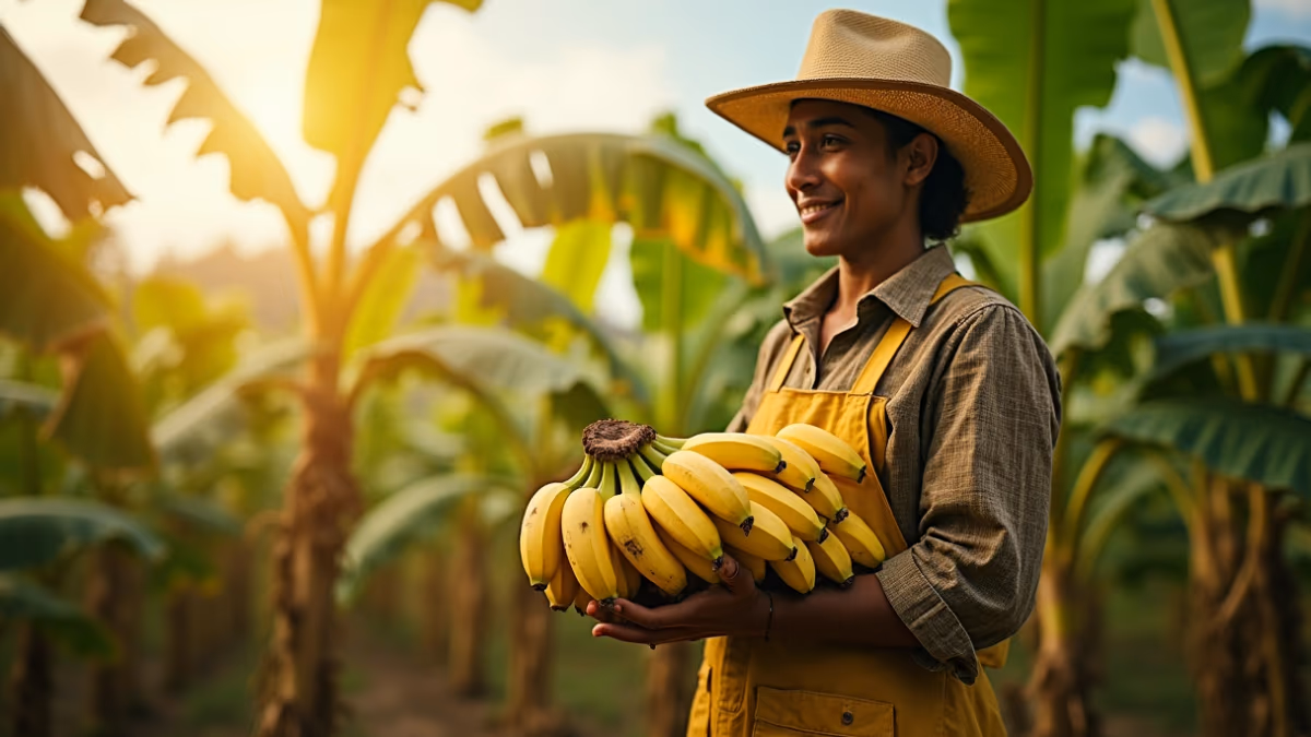 Fazenda na Bahia Dobra Produtividade da Banana com Pivô Central